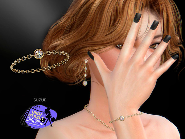 Sims 4 — High Street Shopping- Jewel Bracelet by Suzue — New Mesh (Suzue)