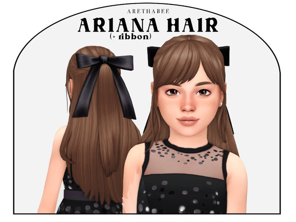 Sims 4 — [arethabee] ariana hair ribbon cu.package by arethabee — - children