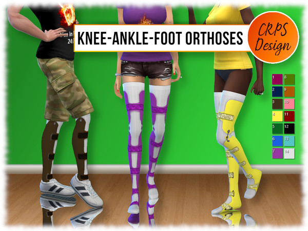 Sims 4 — Knee-Ankle-Foot Orthoses by Stephanie_Mey1991 — KAFOs (Knee-Ankle-Foot Orthoses) and AFOs (Ankle-Foot Orthoses)