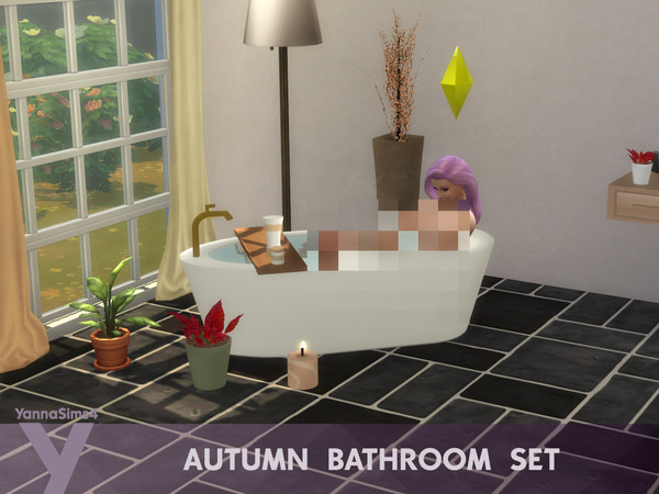 Sims 4 — YannaSims4 Autumn Bathroom Set HandCream by YannaSims4CC — The set includes 10 items: Bathtub (6 swatches)