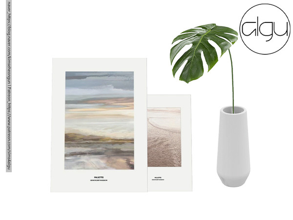 Sims 4 — [algu] F & P set - Plant by ALGU — Two types of plants and picture frames.