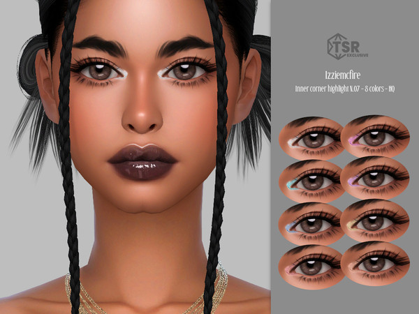 Sims 4 — IMF Inner Corner Highlight N.07 by IzzieMcFire — Inner Corner Highlight N.07 contains 8 colors in hq texture.