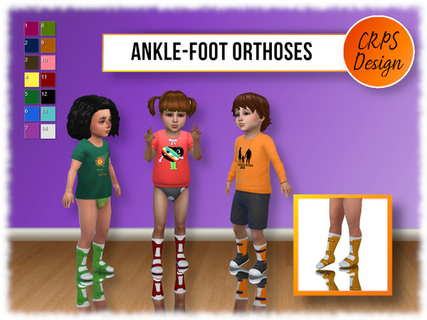 Sims 4 — Ankle-Foot Orthoses by Stephanie_Mey1991 — KAFOs (Knee-Ankle-Foot Orthoses) and AFOs (Ankle-Foot Orthoses) for
