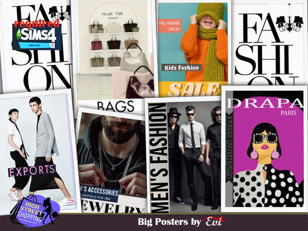 Sims 4 — BIG POSTERS by evi — Fashion big posters both for indoors and outdoors