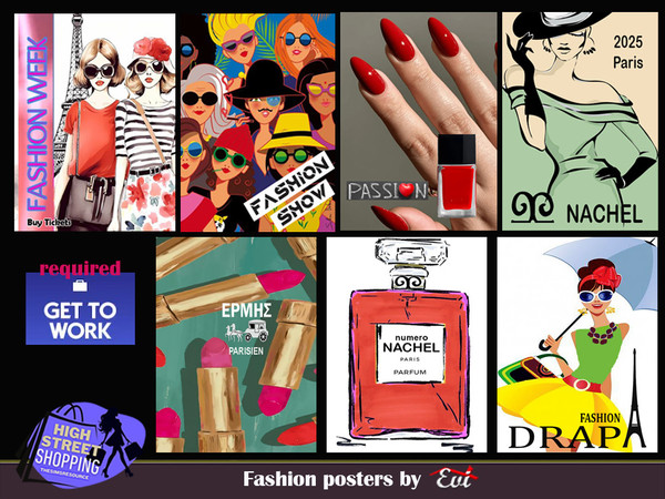 Sims 4 — Fashion posters by evi — Fashion posters with the signiture of big brands.