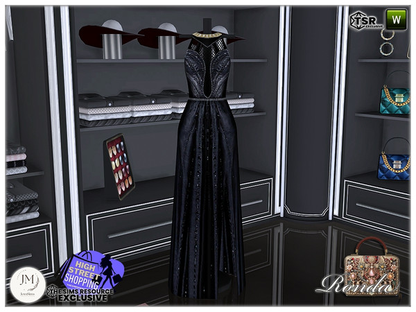 Sims 4 — High street shopping Ronda deco dress1 by jomsims — High street shopping Ronda set in 3 part