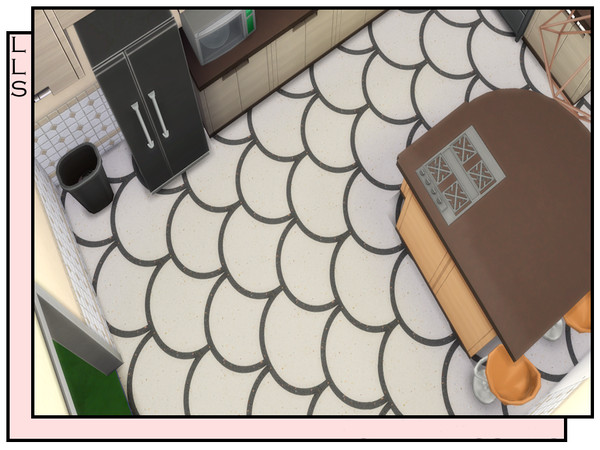 Sims 4 — Stone Shells Floor by lavilikesims — A thick line in a shell shape floor, in 10 colours