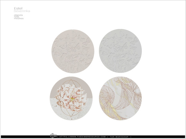 Sims 4 — Estel - wall round paint by Severinka_ — A set of decor for the living room in the neoclasic style. 8 items: