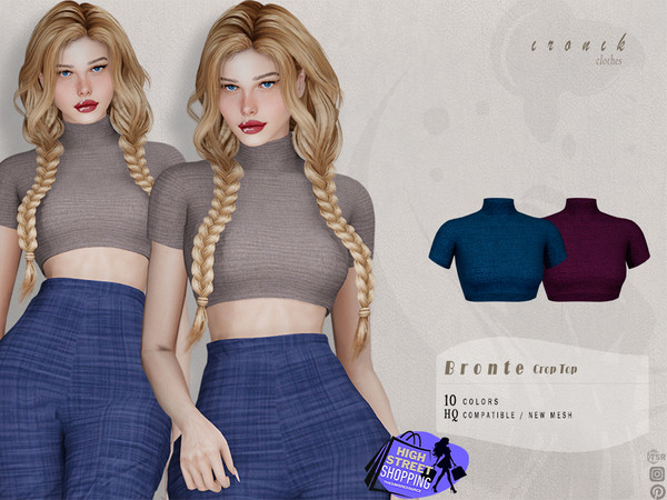 Sims 4 — [High Street Shopping] Bronte Set - Crop Top by _ironik_ — -10 Colors