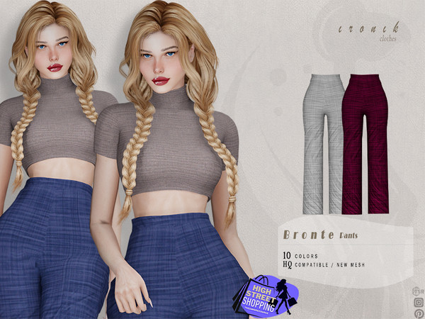 Sims 4 — [High Street Shopping] Bronte Set - Pants by _ironik_ — -10 Colors