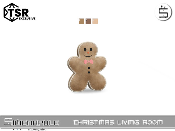 Sims 4 — Christmas Living Room - Gingerbread Cushion by Simenapule — Christmas Living Room Christmas Living Room