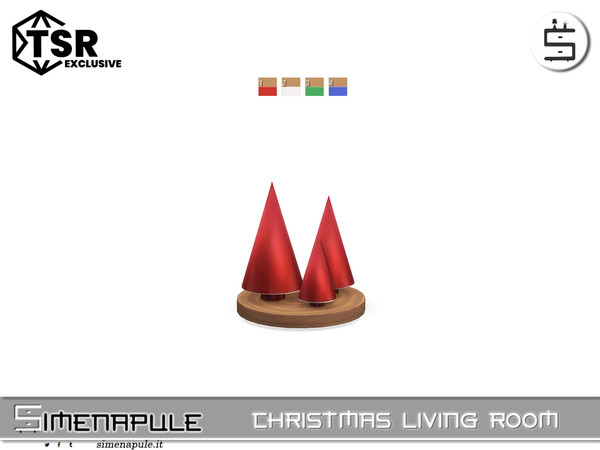 Sims 4 — Christmas Living Room - Wood Trees Deco 01 by Simenapule — Christmas Living Room - Deco