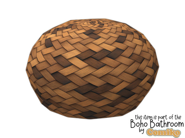 Sims 4 — Comiko Bathroom Boho Pouf by Comiko — Hi! Boho Bathroom Set is base game compatible and consists of 21 items