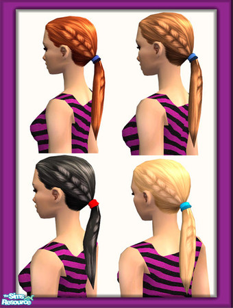 Sims 2 — Ponytail Punk by JulietteRose — Funky, braided ponytails