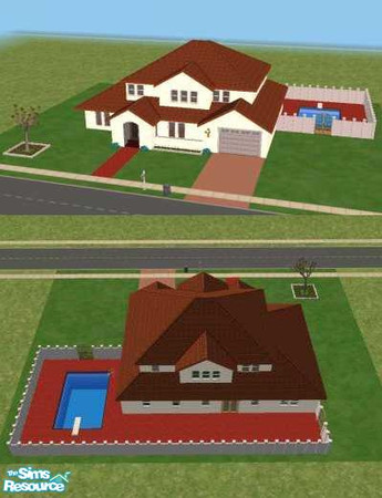 Sims 2 — La Villa by katje96 — Charming villa wil lots of bedrooms and space for a big family. There's an enclosed