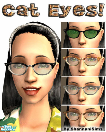 Sims 2 — Cateyes! Retro Accessory by Shannanigan — Nothing like recycling Grandma's old reading glasses to save some