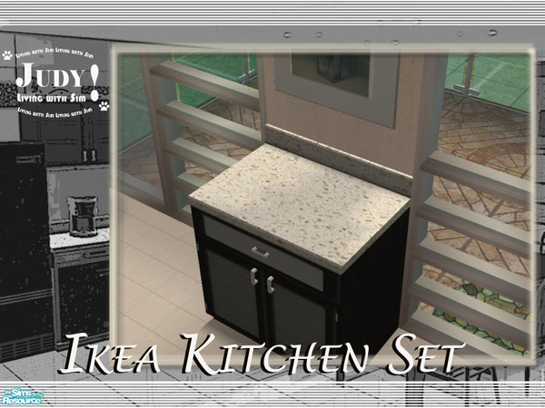Sims 2 — Judy IKEA Kitchen - TopMarbleWhite by judyhugsnoopy — Recolor Maxis cheap furnitures, top marble with white