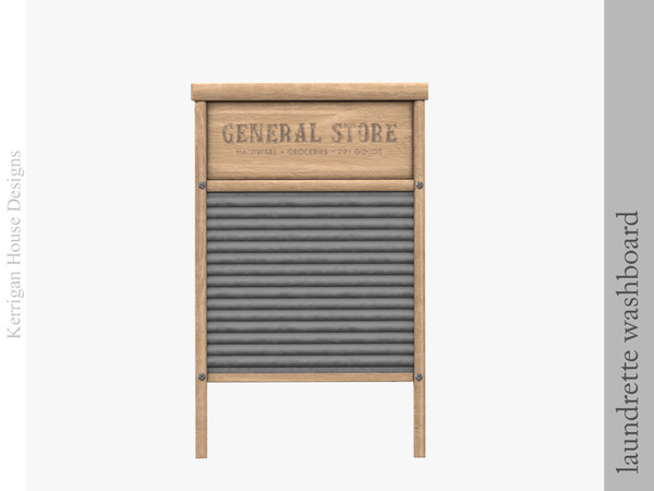 Sims 4 — Laundrette Washboard by kerriganhouse — Decor vintage laundry set with seven clutter pieces.