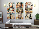 Sims 4 — Faces of the World by Gazoul — Mural representing the beauty of the world through faces. -9 Swatches Maxis Match