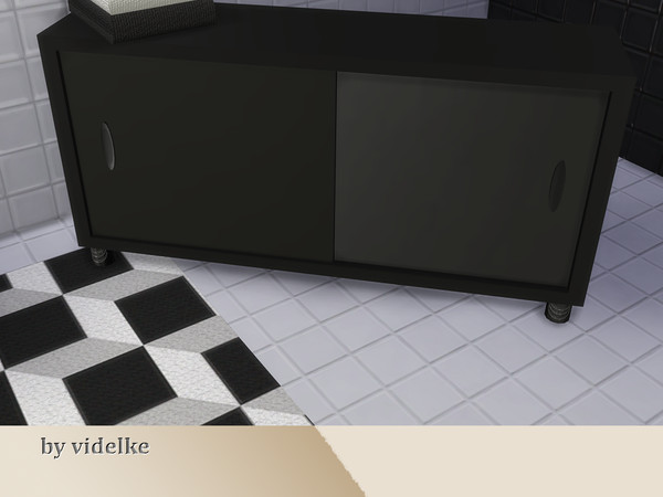 Sims 4 — Twisted Cabinet by videlke2 — A slightly industrial and surreal styled bathroom with metalalic parts and darker