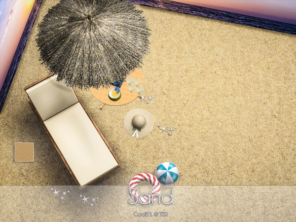 Sims 4 — Sand by Caroll912 — 2 recolors of realistic sand pattern. Suitable for outdoor use. 