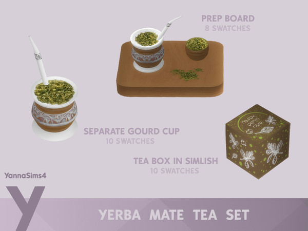 Sims 4 — YannaSims4 Yerba Mate Tea Set Tea Box by YannaSims4CC — Hi :) I made a yerba mate tea CC set for my Sims, based