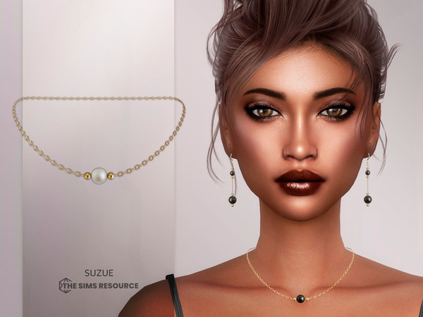 Sims 4 — Tessa Necklace by Suzue — New Mesh (Suzue)