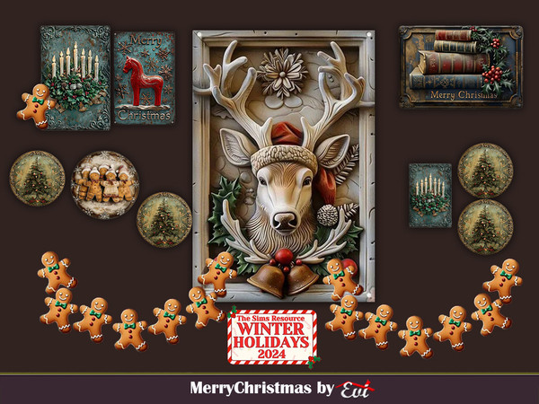 Sims 4 — Merry Christmas by evi — Wall decor for the most wonderful time of the year.