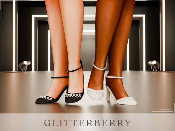 Sims 4 — Bridal Shoes by Glitterberryfly — A pearl encrusted high heel bridal shoe