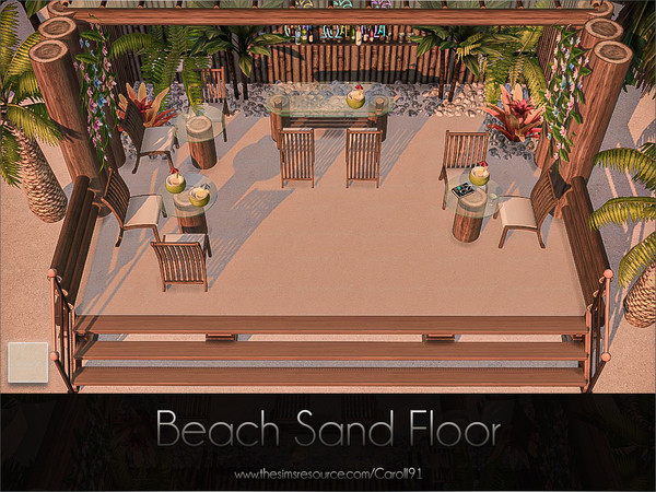 Sims 4 — Beach Sand Floor by Caroll912 — A single recolour, gentle, sand-like floor texture in toned yellow shades.