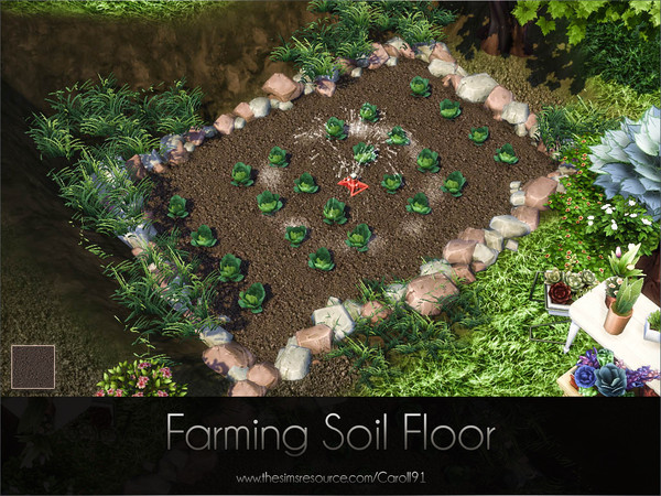 Sims 4 — Farming Soil Floor by Caroll912 — A single recolour, finer detail soil-like floor in brown tones. Suitable