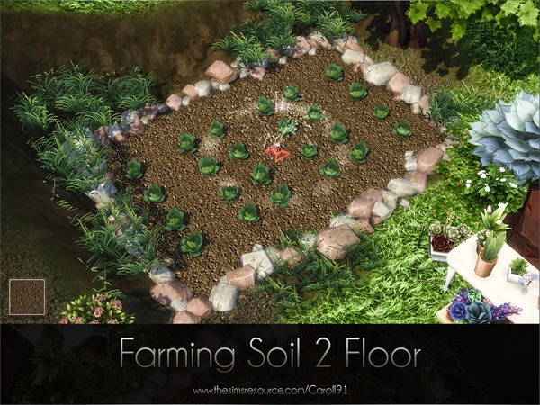 Sims 4 — Farming Soil 2 Floor by Caroll912 — A single recolour, finer detail soil-like floor in brown tones. Suitable