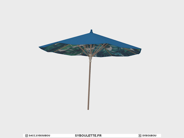 Sims 4 — Playa - Beach umbrella by Syboubou — This is a decor umbrella with a nice pattern underneath and bright colors.