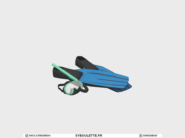 Sims 4 — Playa - Snorkeling mask and flippers by Syboubou — Those are swimming clutter for your beach clutters.