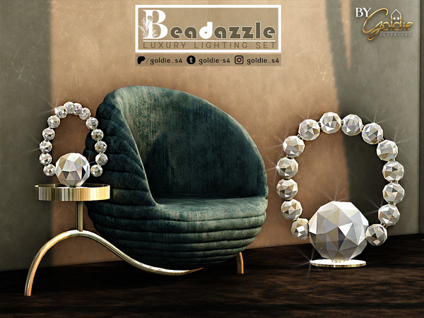 Sims 4 — GOLDIE - Beadazzle - Chandelier (medium) by Goldie_s4 — Luxurious set of lights, made of glossy beads and
