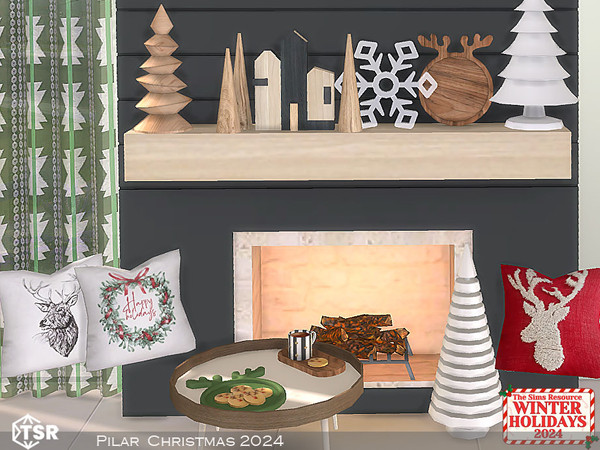 Sims 4 — Christmas 2024 Decorative by Pilar — A minimalist Christmas in neutral tones, but with the usual warmth.
