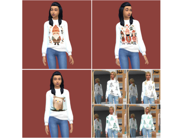 Sims 4 — Female WINTER pullover by Mowkuma — Here's a new Female winter pullover for your Sims 4! 7 Swatchs!