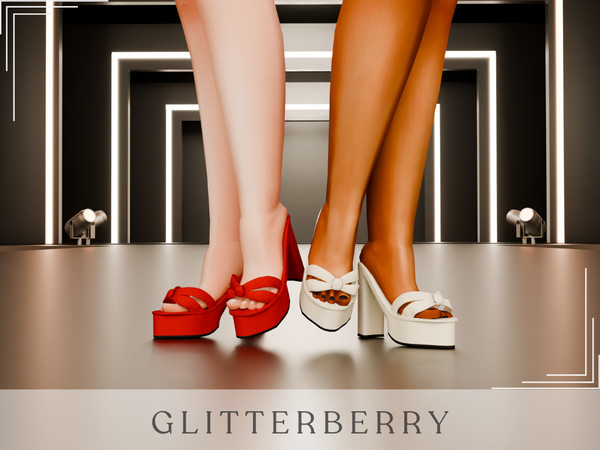 Sims 4 — Bridal Shoes 02 by Glitterberryfly — A gorgeous white heel perfect for a wedding. Comes in red, white, green and