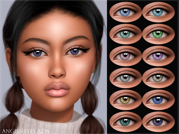 Sims 4 — EYES A234 by ANGISSI — PREVIEWS MADE USING HQ MOD Facepaint category