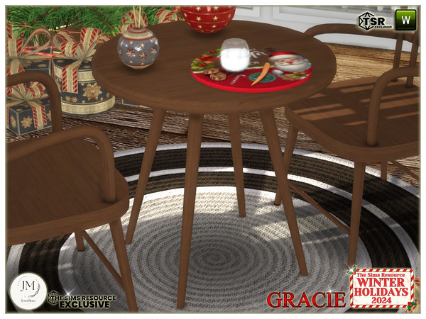 Sims 4 — winter holidays 2024 gracie dining table by jomsims — For our Winter Holidays 2024 collection, discover the