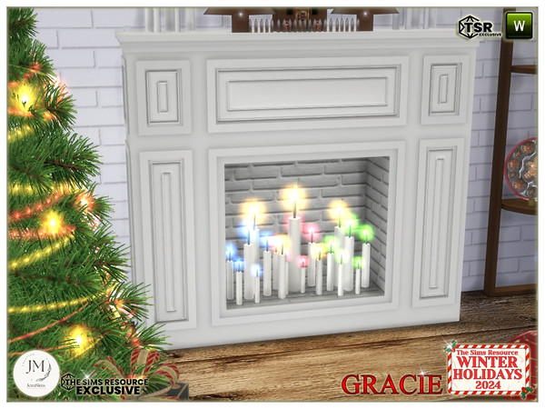 Sims 4 — winter holidays 2024 gracie fake fireplace1 by jomsims — For our Winter Holidays 2024 collection, discover the