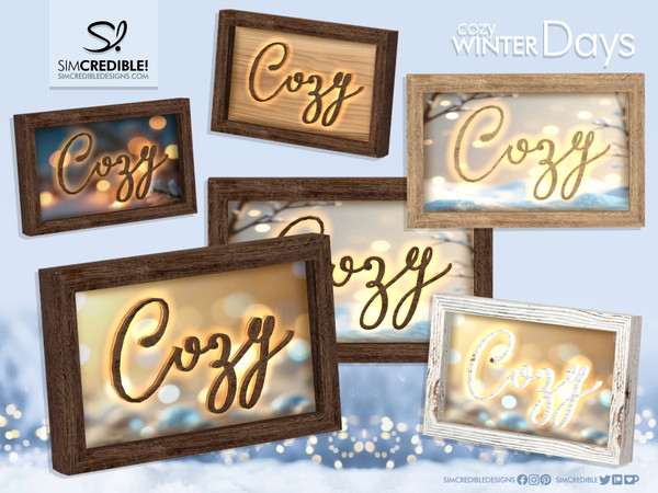Sims 4 — Cozy Winter Days - Cozy Frame by SIMcredible! — Feel the Cozy Winter days in a comfy warm room surrounded by