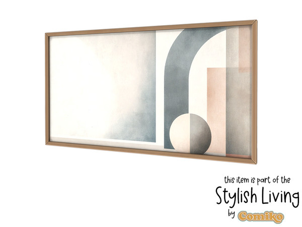 Sims 4 — Comiko Stylish Living Room Painting by Comiko — Hi! Part 2 - Stylish Living Room Set is base game compatible and