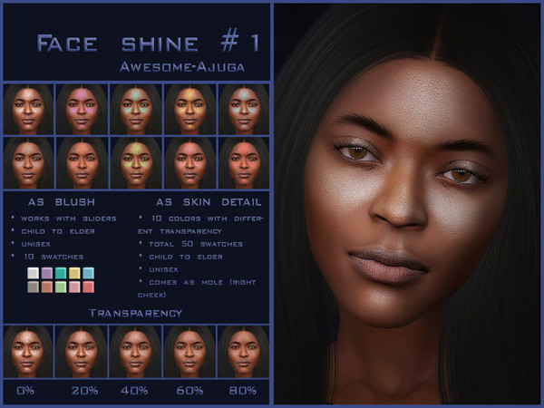 Sims 4 — faceshine_1_blush_awesome-ajuga.package by Awesome-ajuga — - comes as blush & skin detail
