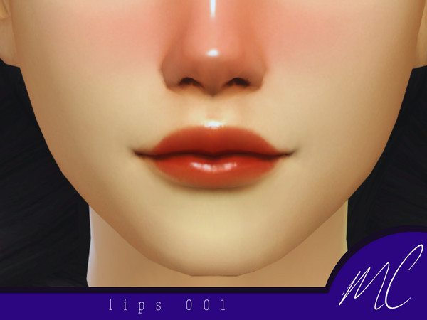 Sims 4 — MC - lips 001 by MerrinCreates — A set of soft, plump lips in a gentle smile. Can be adjusted to be even fuller
