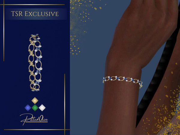 Sims 4 — Laurie Bracelet by Pitted0live — Hoop chain gemstone bracelet Custom catalog image Custom spec map