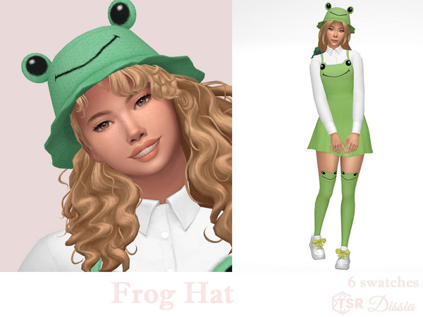 Sims 4 — Frog Hat by Dissia — Cute knitted frog hat