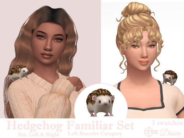 Sims 4 — Hedgehog Familiar (Right) by Dissia — Cute little hedgehog pet sitting on your sim left or right shoulder