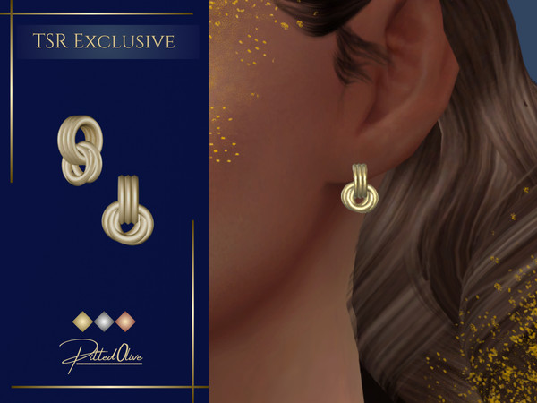 Sims 4 — Shania Earrings by Pitted0live — Multi hoop metal earrings Custom catalog image