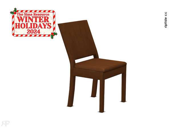 Sims 4 — Riptide CC - Winter Whimsy Collection Wooden Chair by Riptidecc — Transform your space into a festive haven with